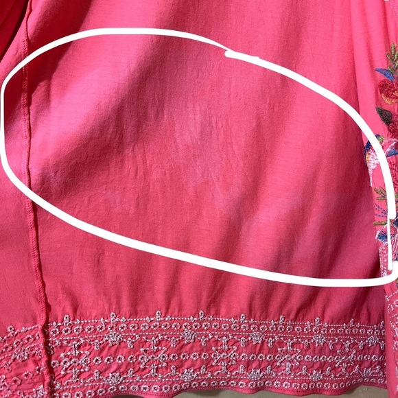 Johnny Was Embroidered Hummingbird Cardigan Sweater Wrap Open Front Pink Size M - Picture 11 of 15
